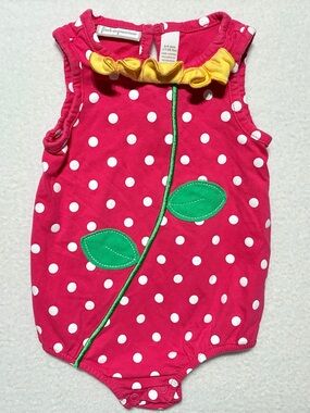 Macy’s First Impressions Baby Girl Flower Outfit Pink W/Polka Dots Sz. 6-9M 2015